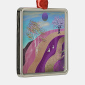 Lente bloesems Landschap Metalen Ornament (Rechts)