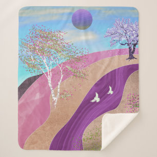 Lente bloesems Landschap Sherpa Deken