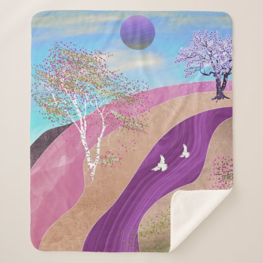 Lente bloesems Landschap Sherpa Deken (Voorkant)