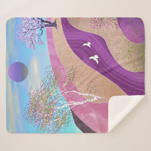 Lente bloesems Landschap Sherpa Deken (Voorkant (horizontaal))