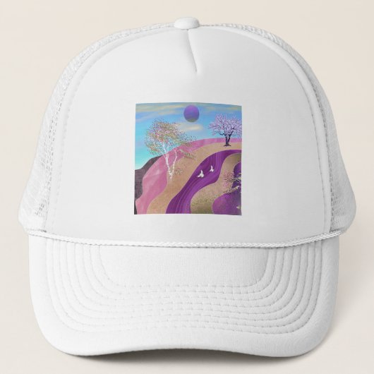 Lente bloesems Landschap Trucker Pet (Voorkant)