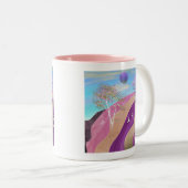 Lente bloesems Landschap Tweekleurige Koffiemok (Voorkant rechts)