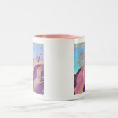 Lente bloesems Landschap Tweekleurige Koffiemok (Center)