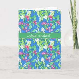  lente-bloesems Poolse taal Birthday Kaart