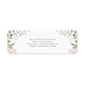 Lente Bloesems Roze Bloemen Munt Groene bruiloft Etiket (Voorkant)