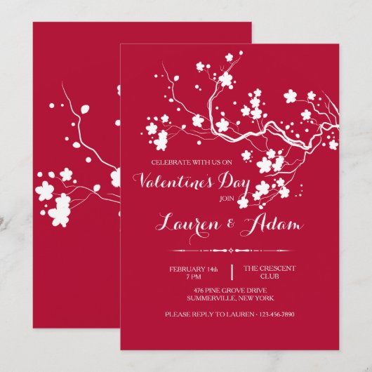 Lente bloesems Uitnodiging (Voorkant / Achterkant)