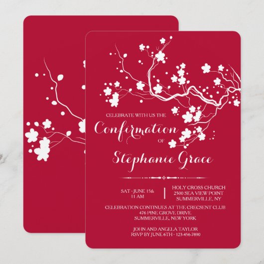 Lente bloesems Uitnodiging (Voorkant / Achterkant)