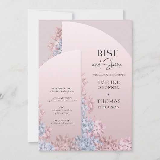 Lente bloesvochtige boho arch lijst stijgt en shin kaart (Voorkant)