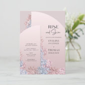 Lente bloesvochtige boho arch lijst stijgt en shin kaart (Staand voorkant)