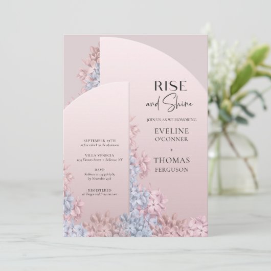 Lente bloesvochtige boho arch lijst stijgt en shin kaart (Staand voorkant)