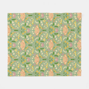 Lente Blos en Groene Motten en Vlinders Fleece Deken