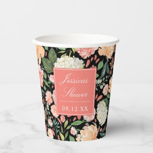 Lente blozen bloemstuk op een op maat gemaakte kle papieren bekers (Voorkant)