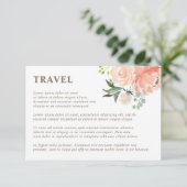 Lente Blozen Perzik Waterverf Bloemen Reizen Informatiekaartje (Staand voorkant)