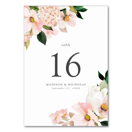 Lente Blush Bloemen Boeket Bruiloft Kaart (Achterkant)