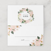 Lente Blush Bloemen Bruiloft Plaatskaartje (Buitenkant ongevouwen)