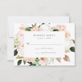Lente Blush Bloemen Bruiloft RSVP Kaart (Voorkant)