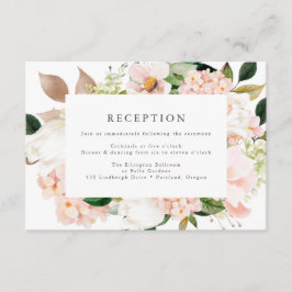 Lente Blush Bloemen Bruiloftsreceptie Informatiekaartje