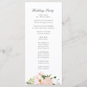 Lente Blush Bloemen Huwelijksceremonie Programmakaart (Achterkant)