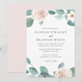 Lente Blush Bloemen Trouw Uitnodiging (Voorkant / Achterkant)