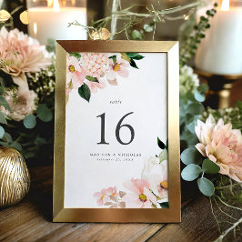 Lente Blush Bloemenboeket Bruiloft Kaart