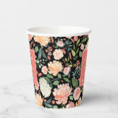 Lente Blush Bloemig op Aangepaste Kleur Bruidsfees Papieren Bekers (Links)