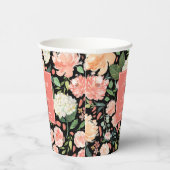 Lente Blush Bloemig op Aangepaste Kleur Bruidsfees Papieren Bekers (Rechts)