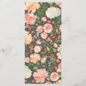 Lente Blush en Perzik Waterverf Bloemen Menu (Achterkant)