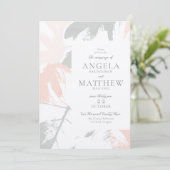 Lente Blush Sage Abstract Uitnodiging (Staand voorkant)