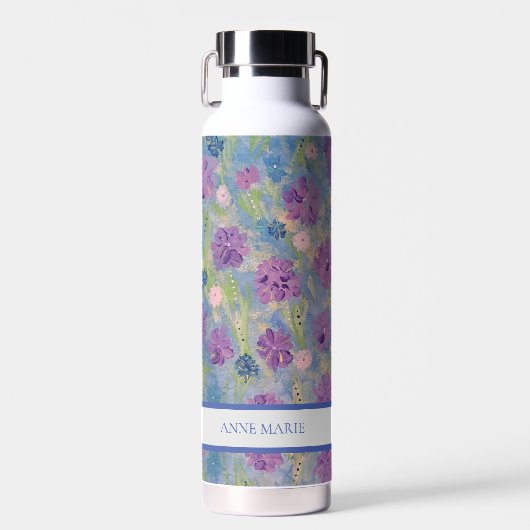 Lente Boeket Bloemen Custom Water Fles (Voorkant)