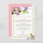 Lente Boeket Bloemen Goud en Roze Bruiloft Informatiekaartje (Voorkant / Achterkant)