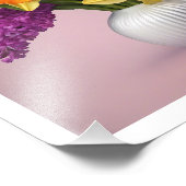 Lente Boeket van Daffodils Hyacinten Witte Vaas Foto Afdruk (Hoek)