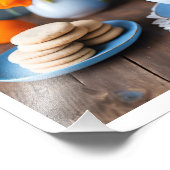 Lente boeket van Daffodils Hyacinths Teacup Foto Afdruk (Hoek)