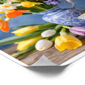Lente boeket van Daffodils Tulpen Teacup Poster (Hoek)