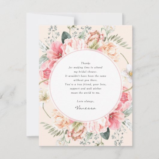 lente bohemiene tuintuin florale elegant bedankkaart (Voorkant)