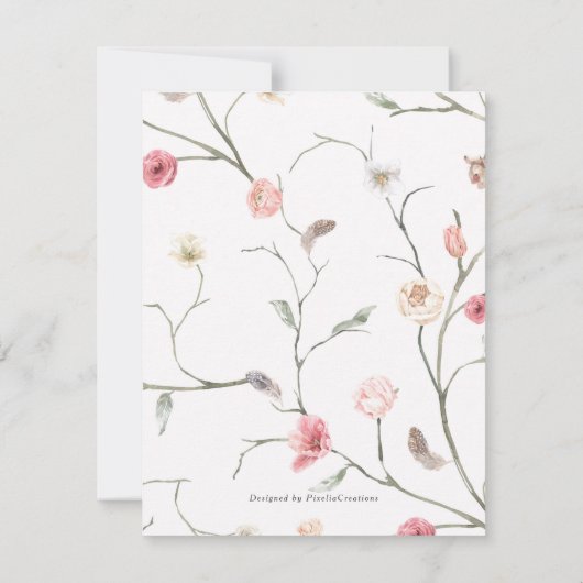 lente bohemiene tuintuin florale elegant bedankkaart (Achterkant)