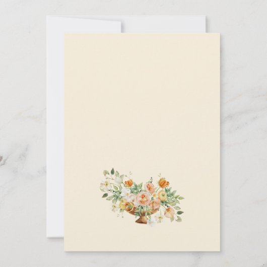 Lente Boho Bloemachtige Bruiloftsbrunch Kaart (Achterkant)