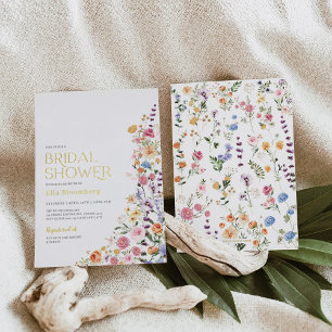 Lente Boho Bloemetuin Bruidsdouche Folie Uitnodiging