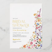 Lente Boho Bloemetuin Bruidsdouche Folie Uitnodiging (Voorkant)