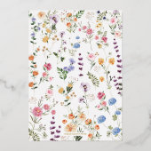 Lente Boho Bloemetuin Bruidsdouche Folie Uitnodiging (Achterkant)