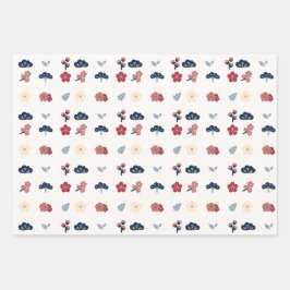 Lente Boho Bloemige Botanische Print  Inpakpapier Vel