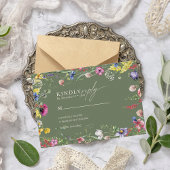 Lente Boho Chic Kleurrijke Wilde Bloem Bruiloft Informatiekaartje