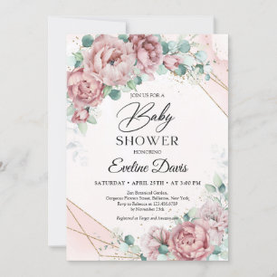 Lente boho dusty roze roze roodroos florale eucaly kaart