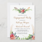 Lente Boho Land Floral Garden Engagement Party Kaart (Voorkant)