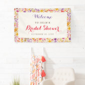 Lente Boho Wilde Bloem Blad Bruiloft Feest Spandoek (Insitu)