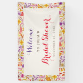 Lente Boho Wilde Bloem Blad Bruiloft Feest Spandoek (Verticaal)