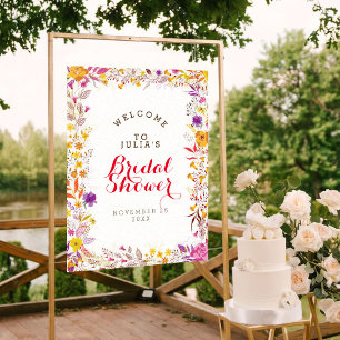 Lente Boho Wilde Bloem Bruidsfeest Poster