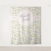 Lente Boho Wilde Bloem Pampas Bruidsfeest Banner Wandkleed (Voorkant)