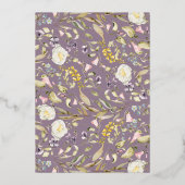 Lente Boho Wilde Bloemen Pampas Krans Bruiloft Folie Uitnodiging (Achterkant)