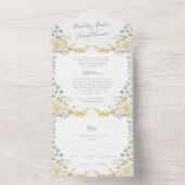  Lente Boho Wildflower Pampas Wedding All In One Uitnodiging (Binnen)