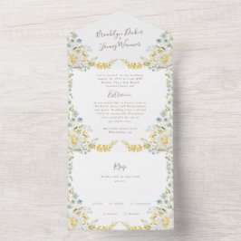  Lente Boho Wildflower Pampas Wedding All In One Uitnodiging